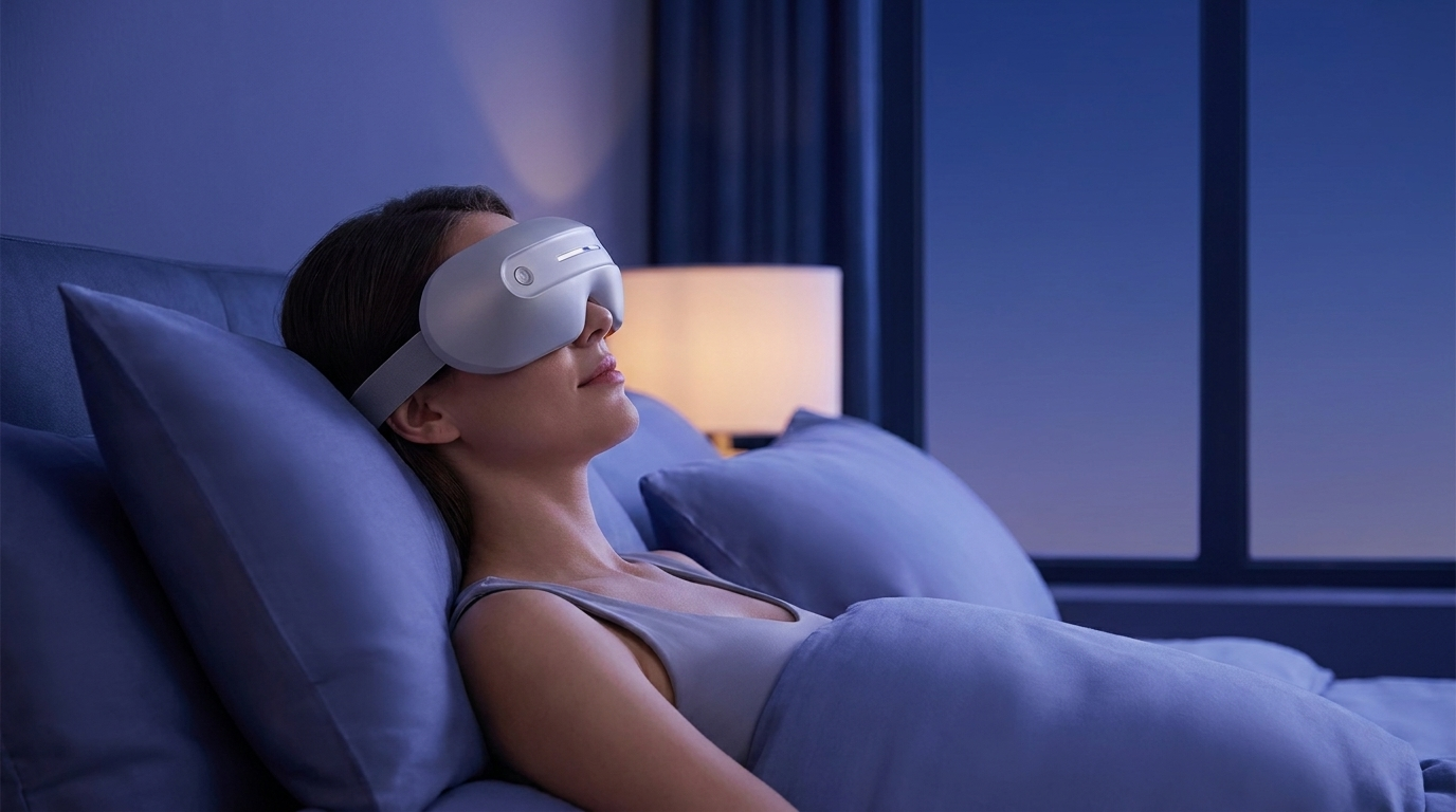 Unwinding at dusk with the Duskala heated eye massager